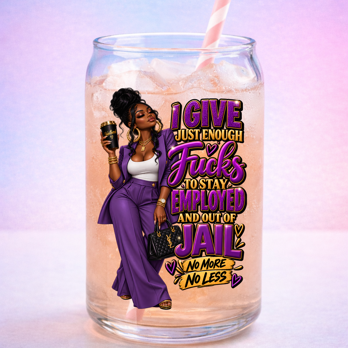 I give just enough (purple )UV DTF Peel & Stick Sticker