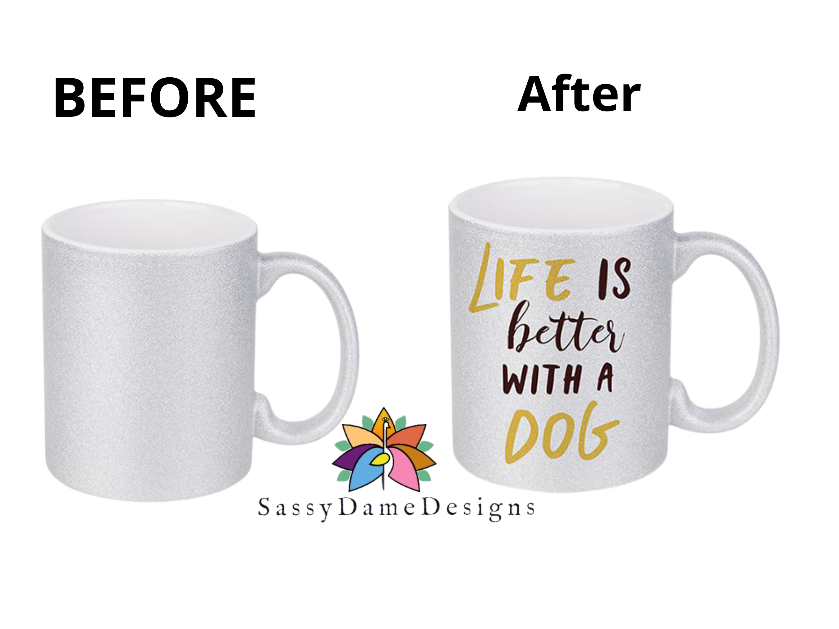 Sublimation Glitter Mugs - SassyDame Designs,LLC