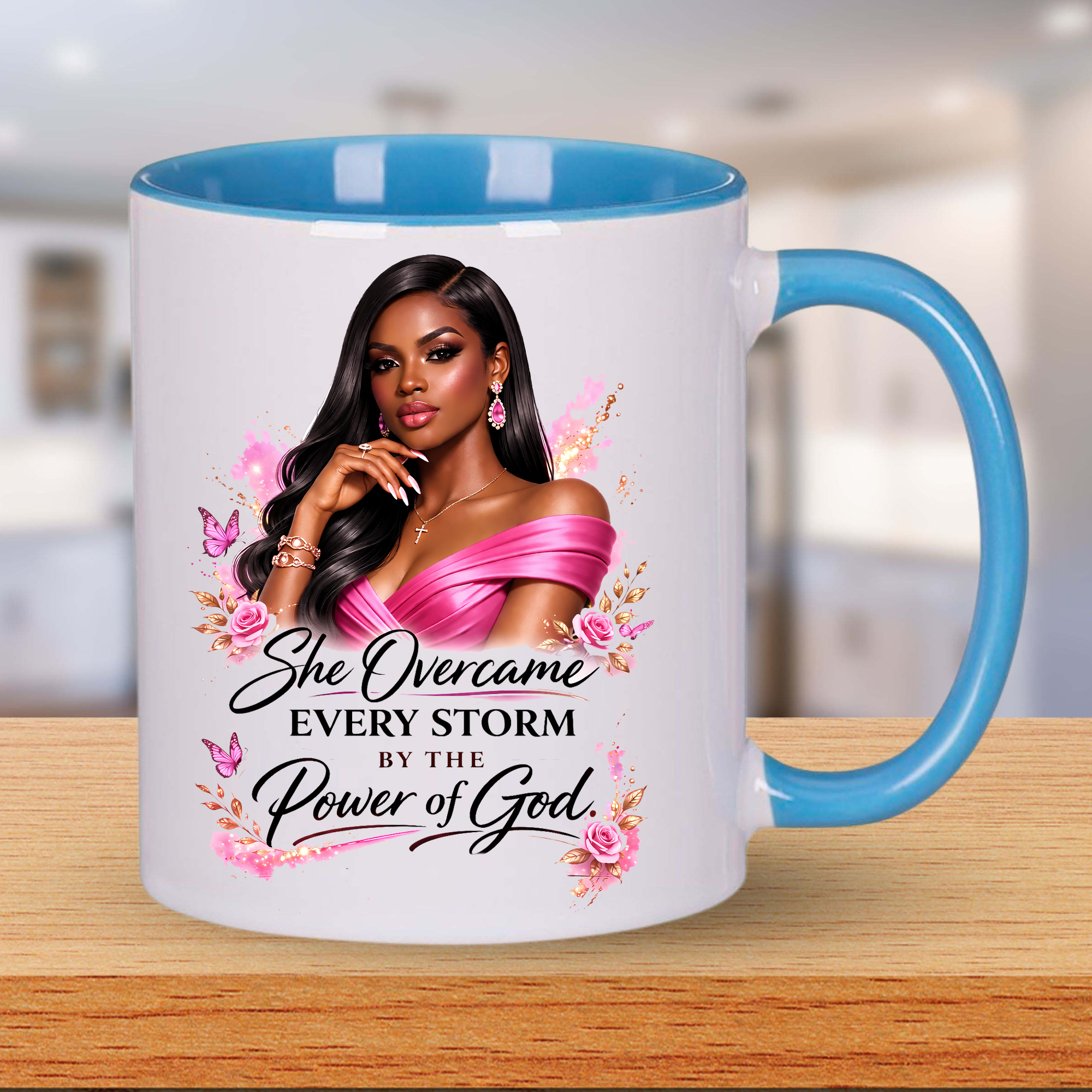 She overcame every Storm | Luxury UV DTF Peel & Stick Sticker