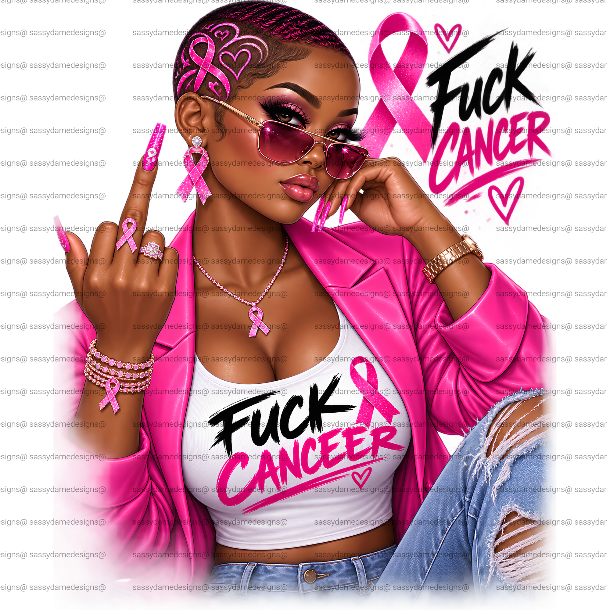 F*ck Cancer Breast Cancer Awareness PNG