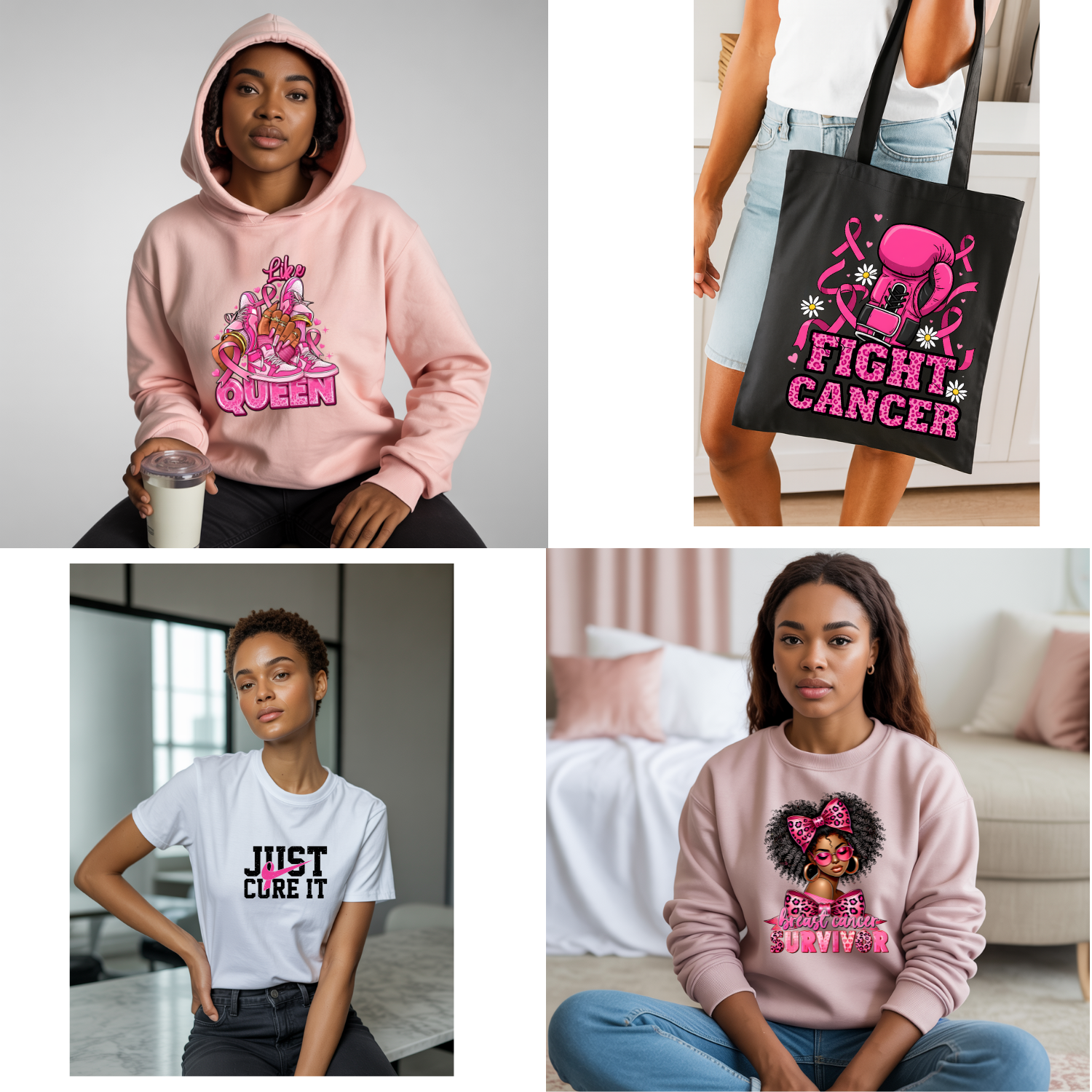12 Breast Cancer DTF Bundle